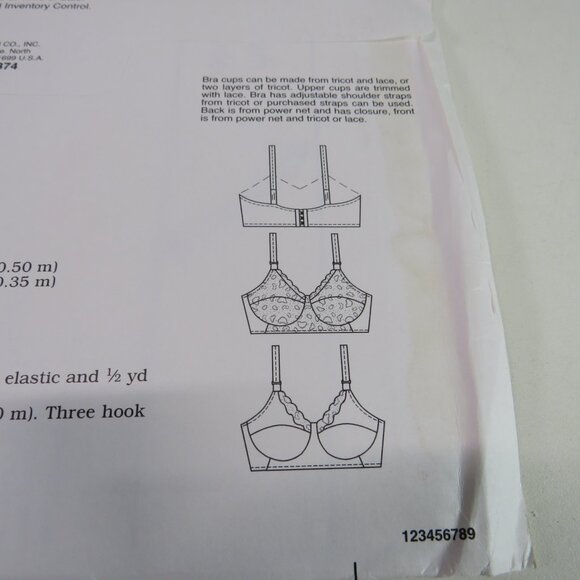 Kwik Sew 2374 sewing pattern size 42 to 47 C-DDD bra UNCUT - Picture 3 of 6